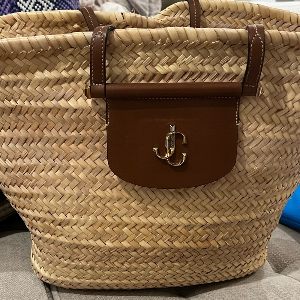 Jimmy Choo Woven Macy Raffia Tote Bag